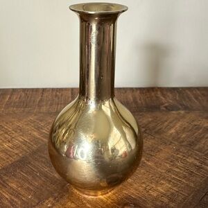 Vintage 4-1/2” Brass Vase by Transart, Bud Flower Vase or Boho Decor Piece